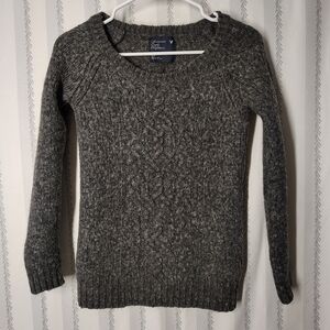 American Eagle Outfitters Gray Cable Knit Sweater